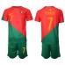 Billige Portugal Cristiano Ronaldo #7 Børnetøj Hjemmebanetrøje til baby VM 2022 Kortærmet (+ korte bukser)